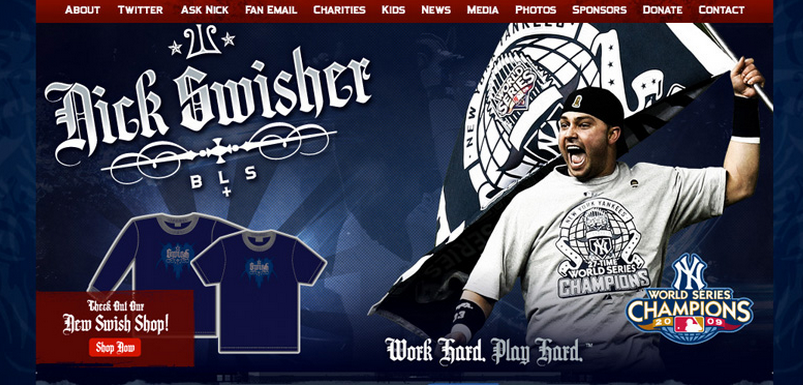 Website for Nick Swisher of the New York Yankees